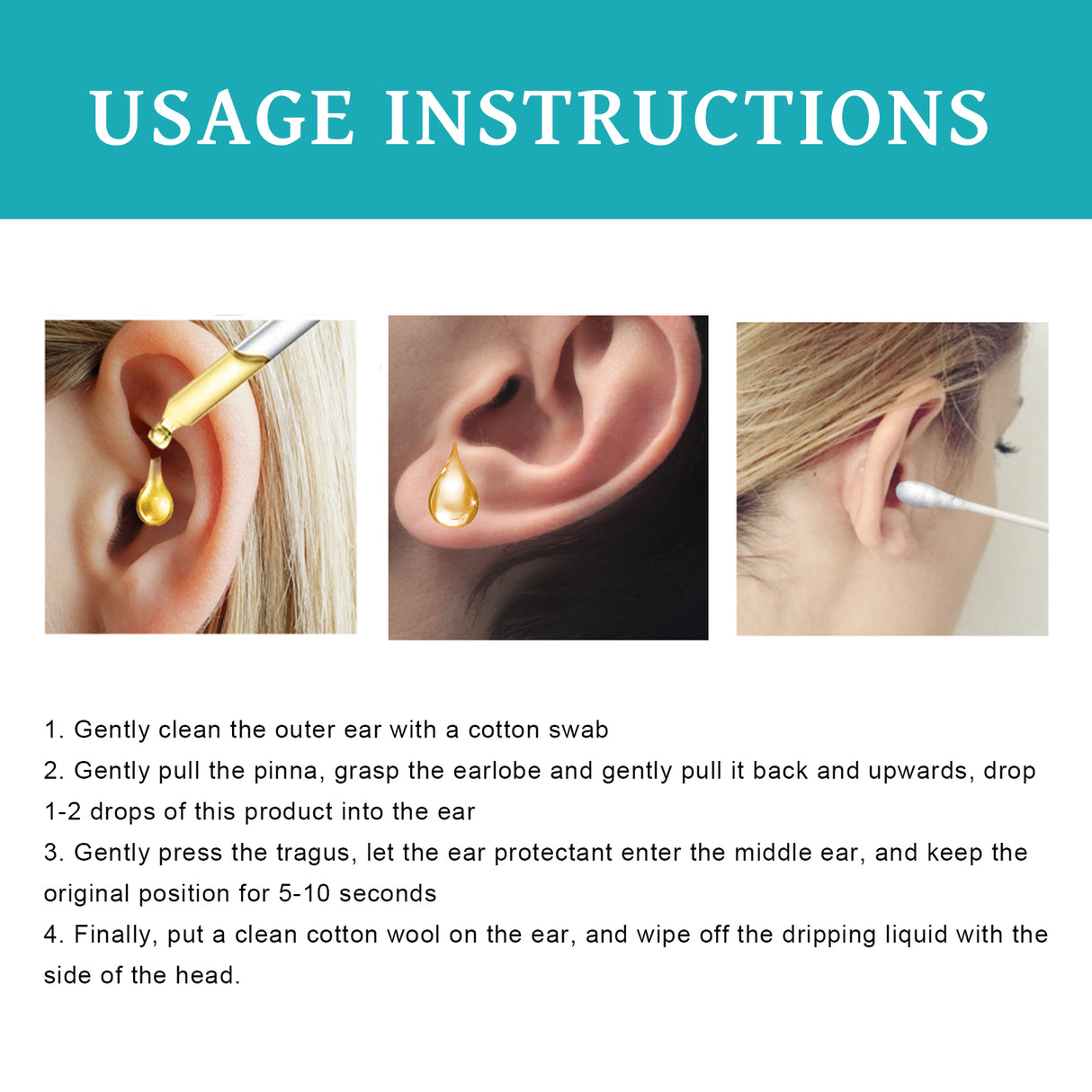 Organic Ear Protection For Ear Discomfort Clean Earwax Body Comfort Ear Massage Daily Care Drops - V.I.P Digital Presence