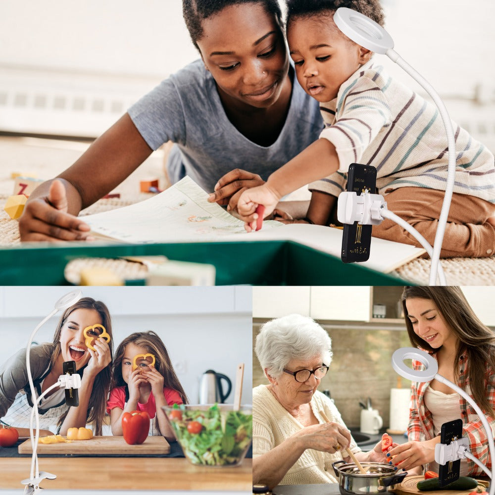 Photo Studio Selfie LED Ring Light with Cell Phone Mobile Holder for Youtube Live Stream Makeup Camera Lamp for iPhone Android - V.I.P Digital Presence