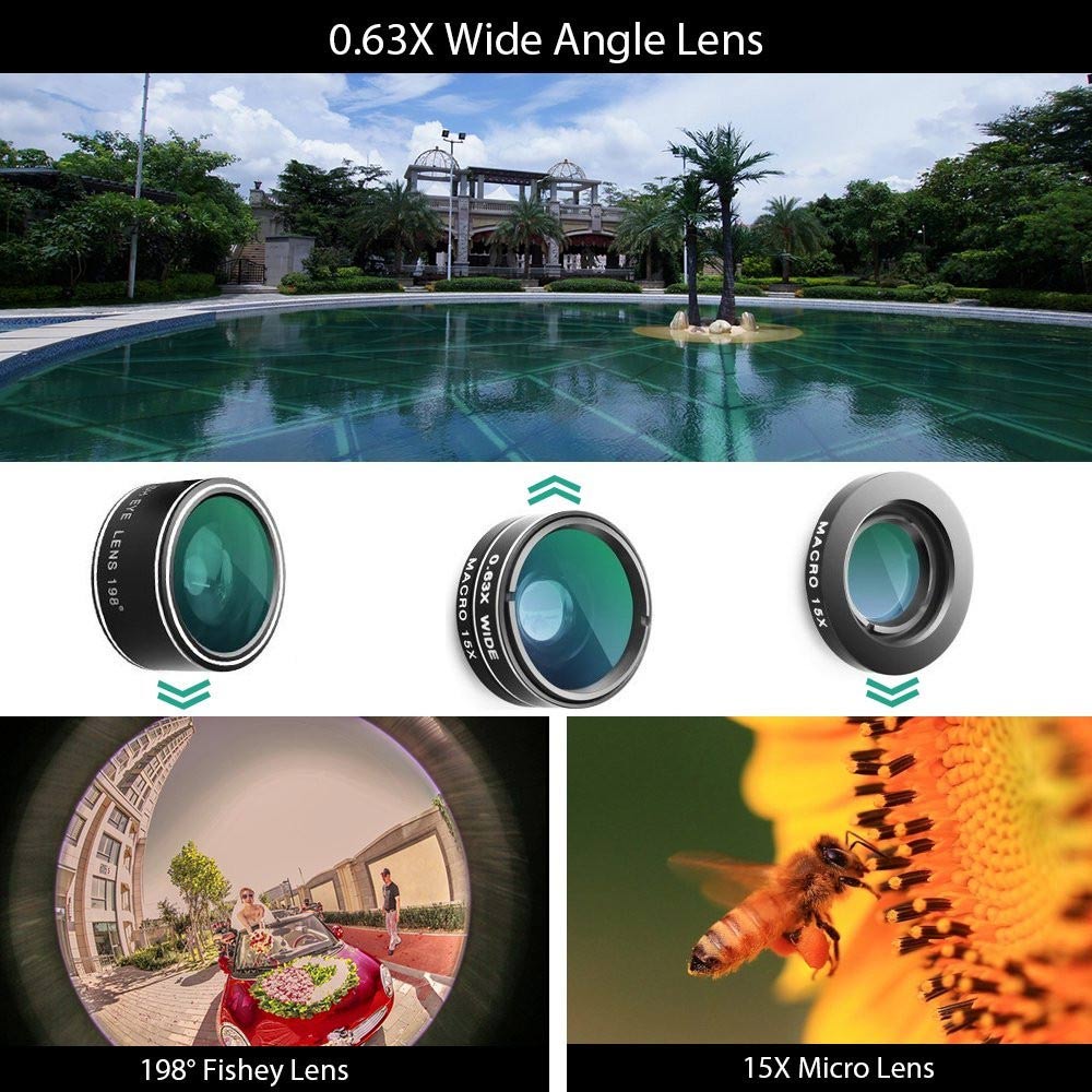 For iPhone XS Max Lens Kit Case Fisheye Macro Wide Angle - V.I.P Digital Presence
