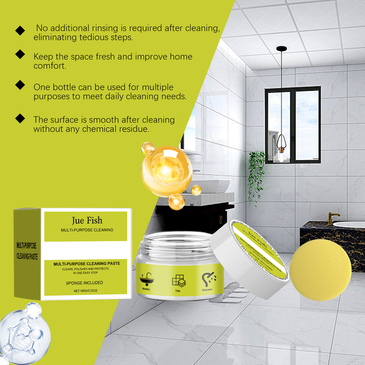 Multi-Purpose Cleaning Paste Household Kitchen Bathroom Furniture Grease And Scale Multi-Purpose Cleaner - V.I.P Digital Presence