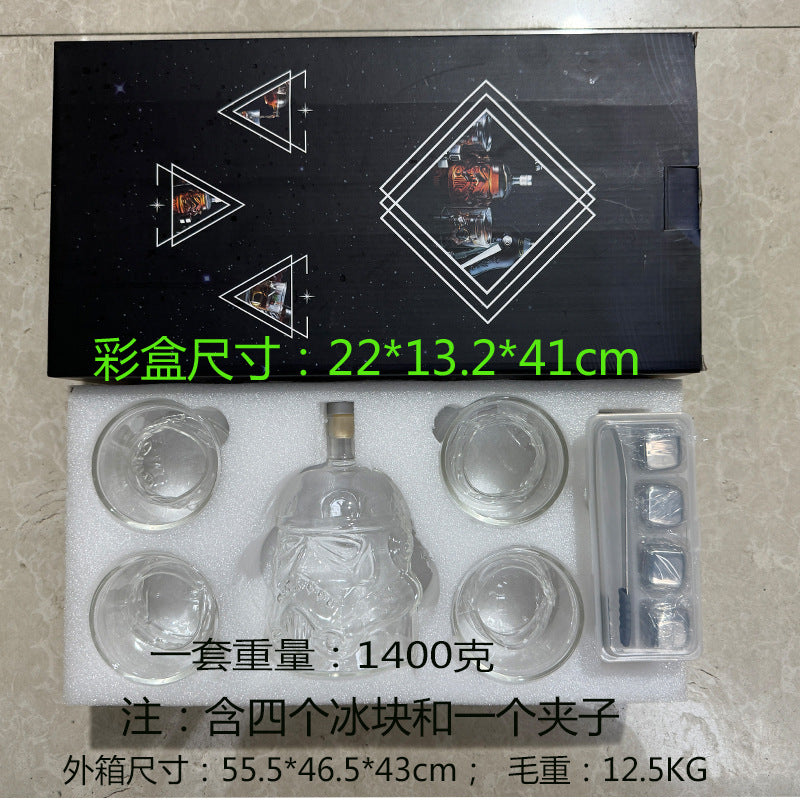 High borosilicate heat-resistant and cold resistant glass wine bottle Star Wars White Soldier glass wine bottle creative decanter liquor dispenser - V.I.P Digital Presence