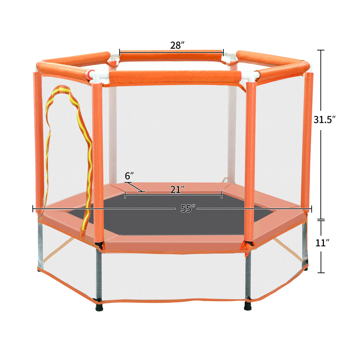 55'' Toddlers Trampoline with Safety Enclosure Net and Balls, Indoor Outdoor Mini Trampoline for Kids - V.I.P Digital Presence