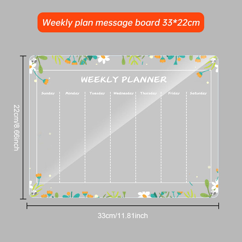 Acrylic message board magnetic refrigerator sticker household erasable calendar transparent note display board - V.I.P Digital Presence