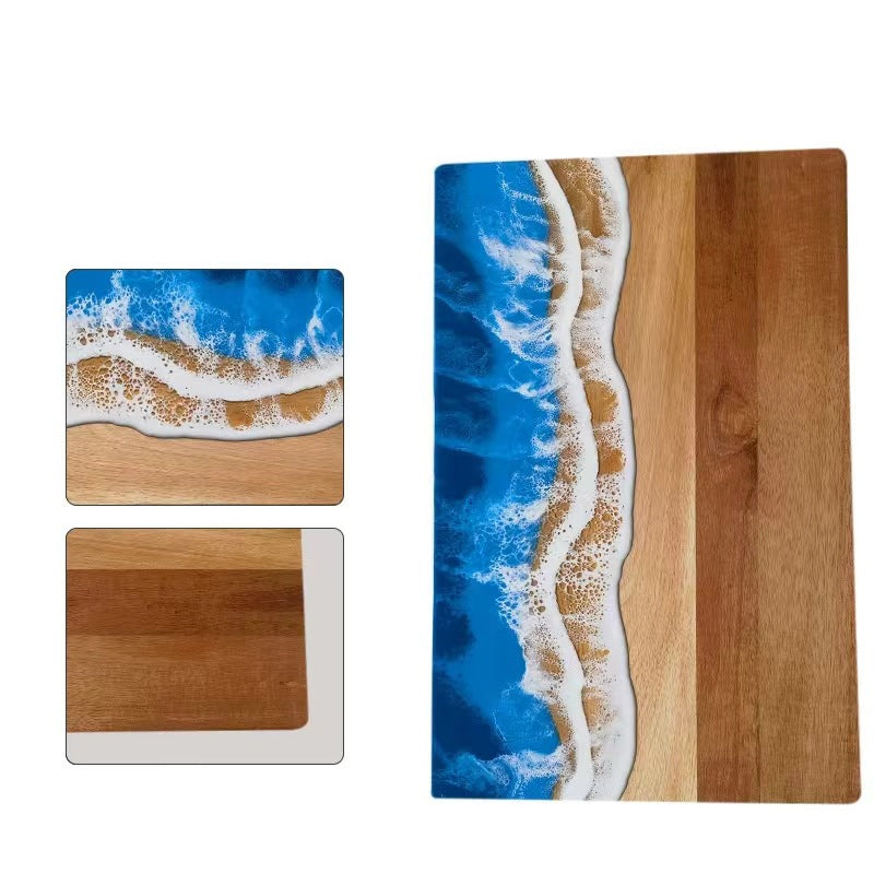 Wood and Resin Cutting Board Ocean Epoxy Resin Serving Cheese Board - V.I.P Digital Presence