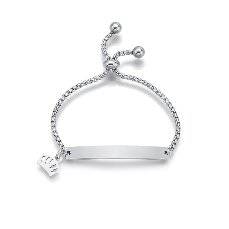 Stainless steel personalized engraved three color curved bracelet simple and personalized women's bracelet - V.I.P Digital Presence