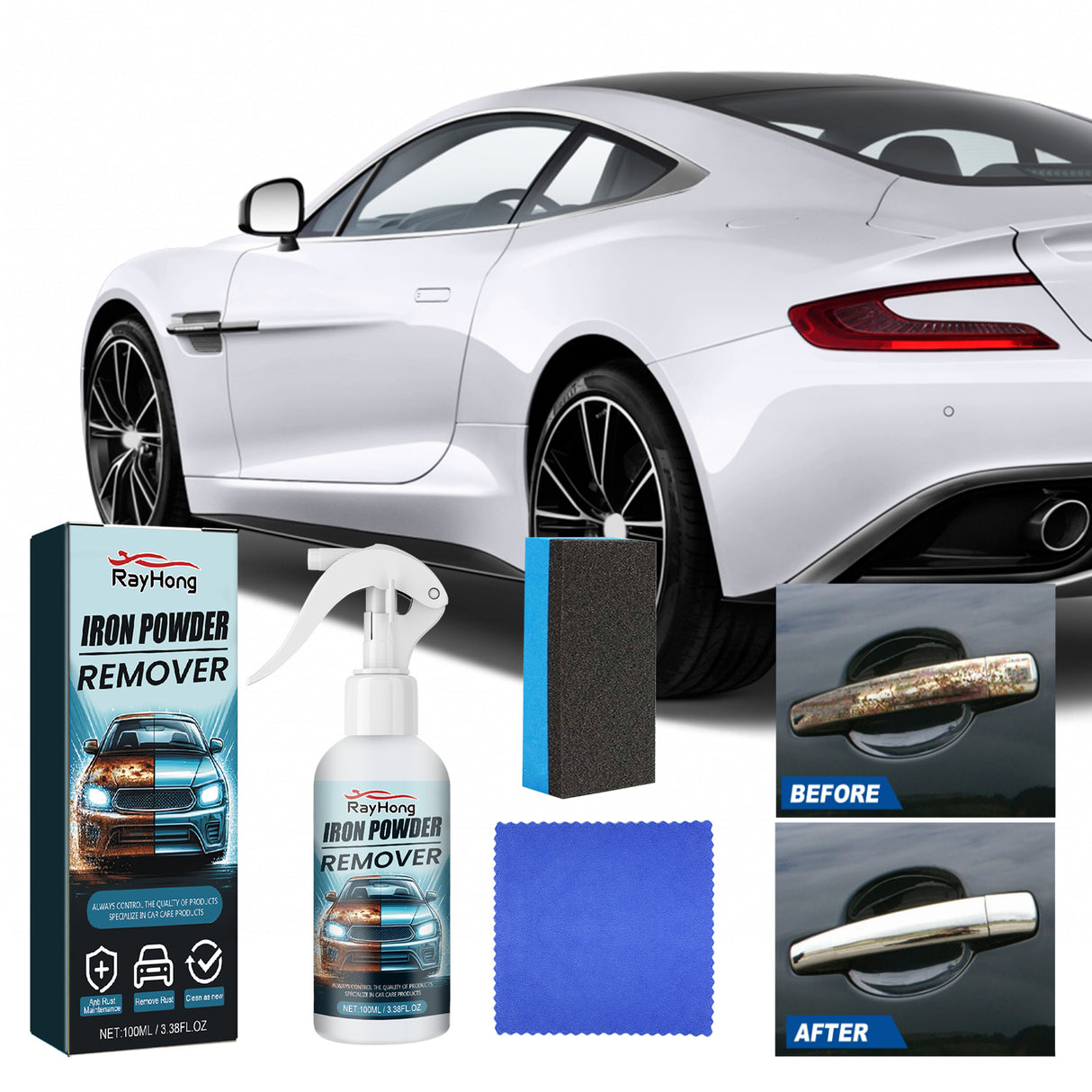 Iron Powder Remover, Car paint tire rust cleaning agent decontamination rust removal renovation - V.I.P Digital Presence