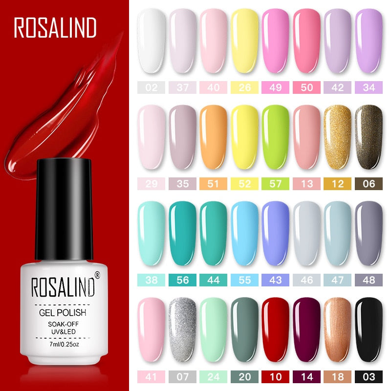 ROSALIND Gel Polish Set Manicure for Nails Semi Permanent Vernis top coat UV LED Gel Varnish Soak Off Nail Art Gel Nail Polish - V.I.P Digital Presence