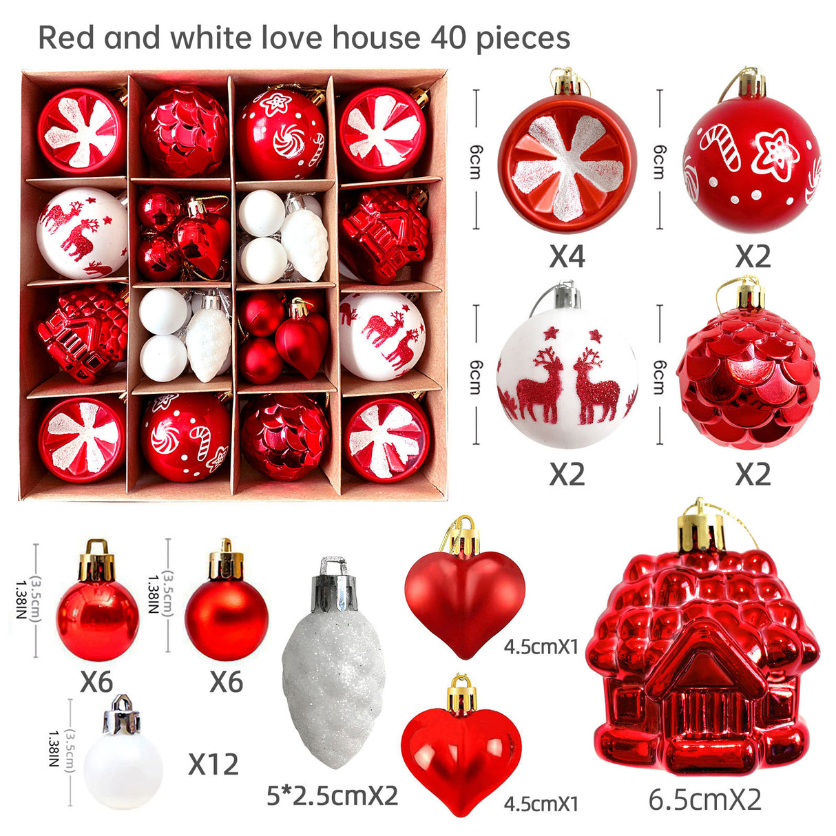 Christmas decoration 6cm electroplated ball plastic ball special-shaped painted Christmas ball gift Christmas tree pendant - V.I.P Digital Presence
