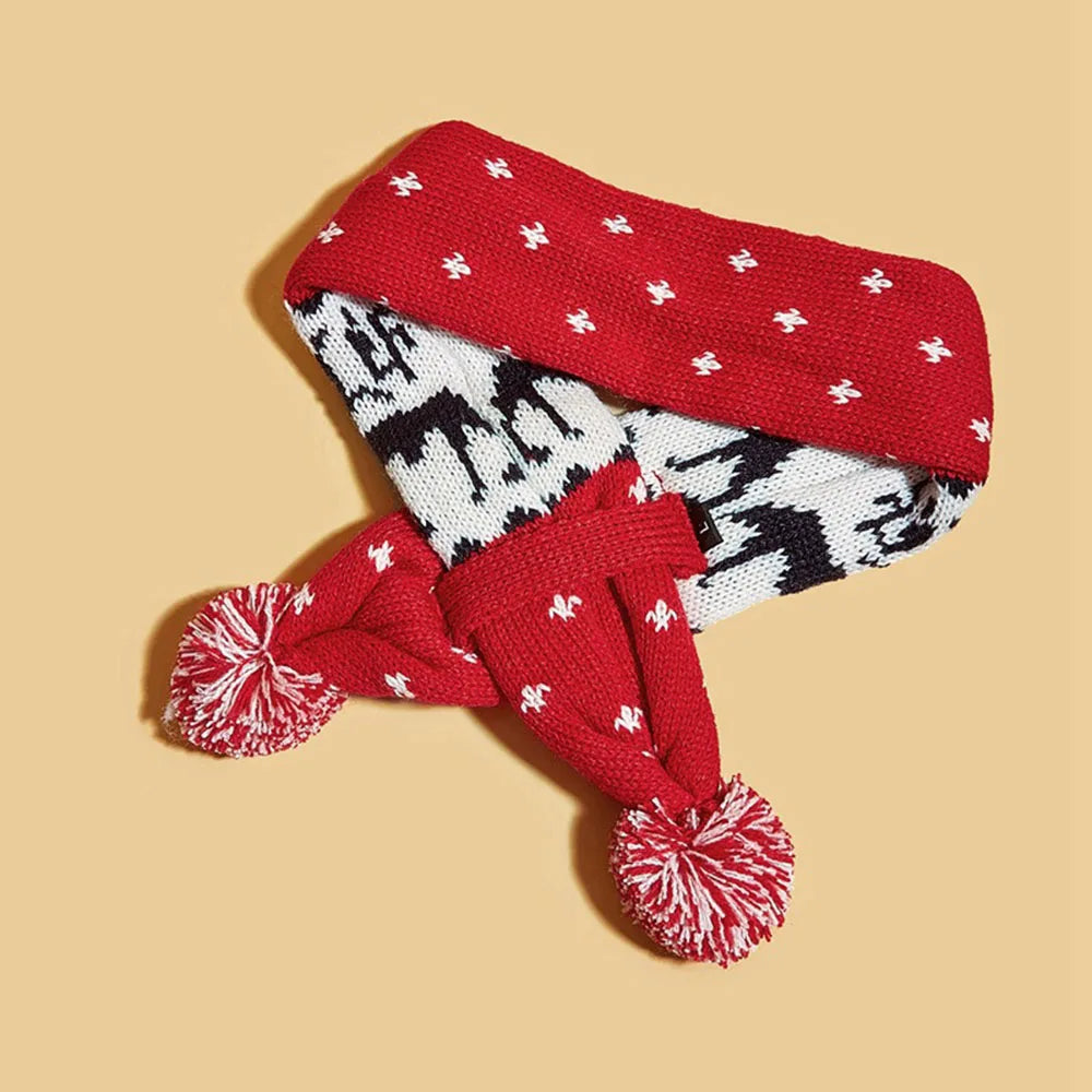Christmas Dog Scarf Knitted Elk Scarf Striped Hair Ball Pet Scarf Outdoor Winter Warm Cat Dog Scarves Puppy Collar Pet Supplies - V.I.P Digital Presence