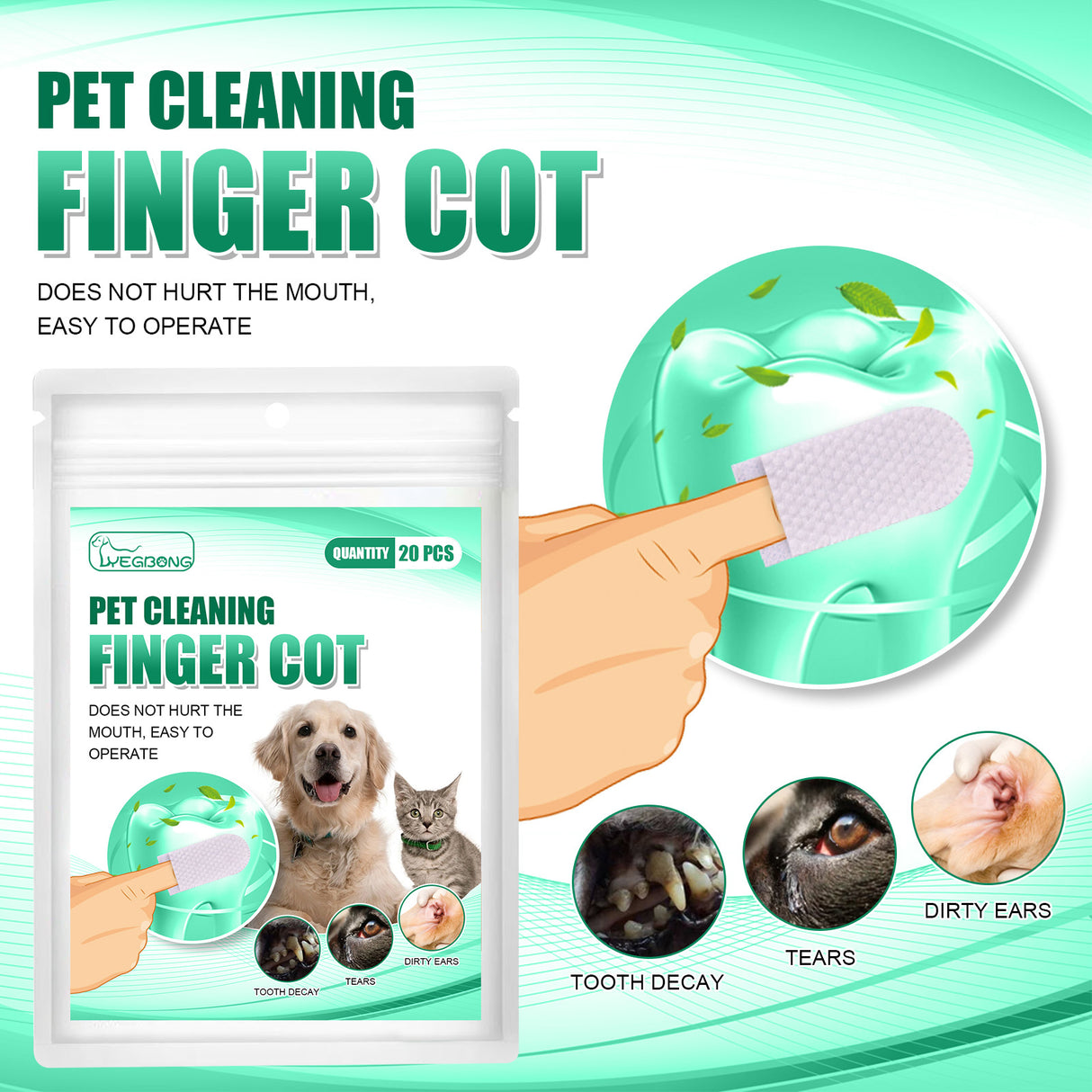 Pet Tooth Cleaning Finger Set Dog Cat Cleaning Tartar Stone Oral Cleaning Care - V.I.P Digital Presence