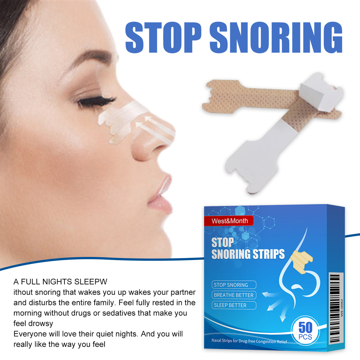 Stop Snoring Strips, Anti-snoring Dredging Respiratory Tract Anti-snoring Stop Patch Care - V.I.P Digital Presence