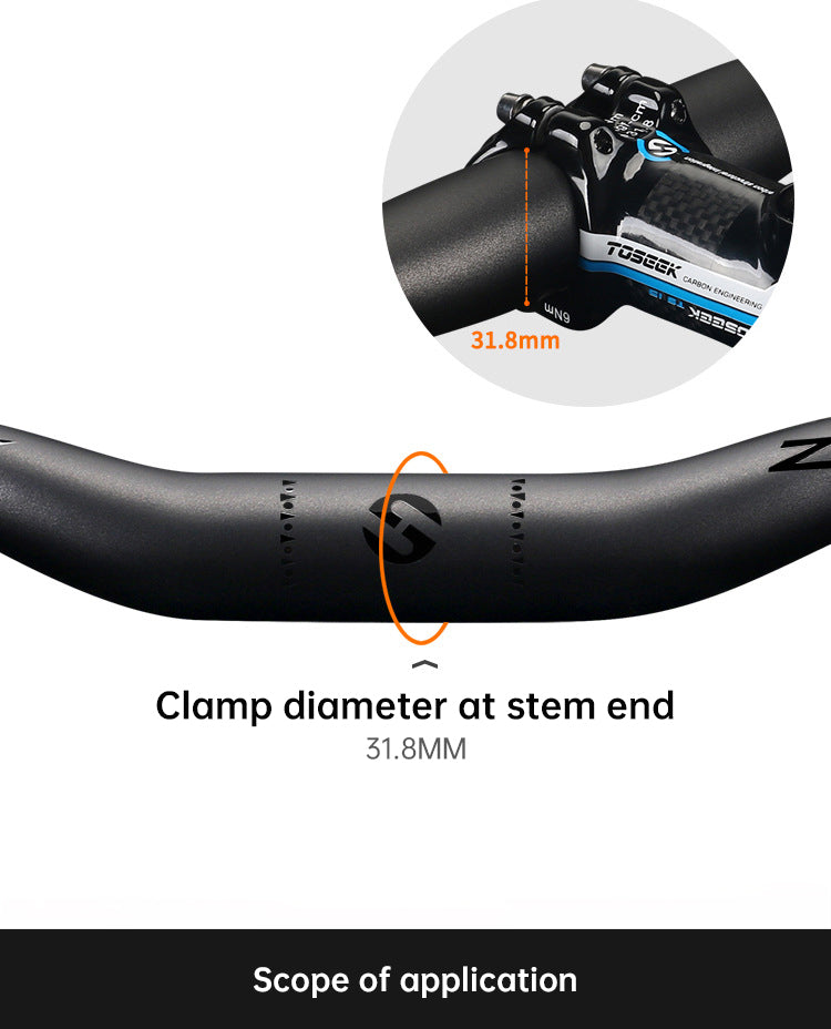 TOSEEK Carbon Fiber MTB Handlebar, 31.8mm, One-piece, Swallow-shaped - Ideal for Mountain Bikes - V.I.P Digital Presence