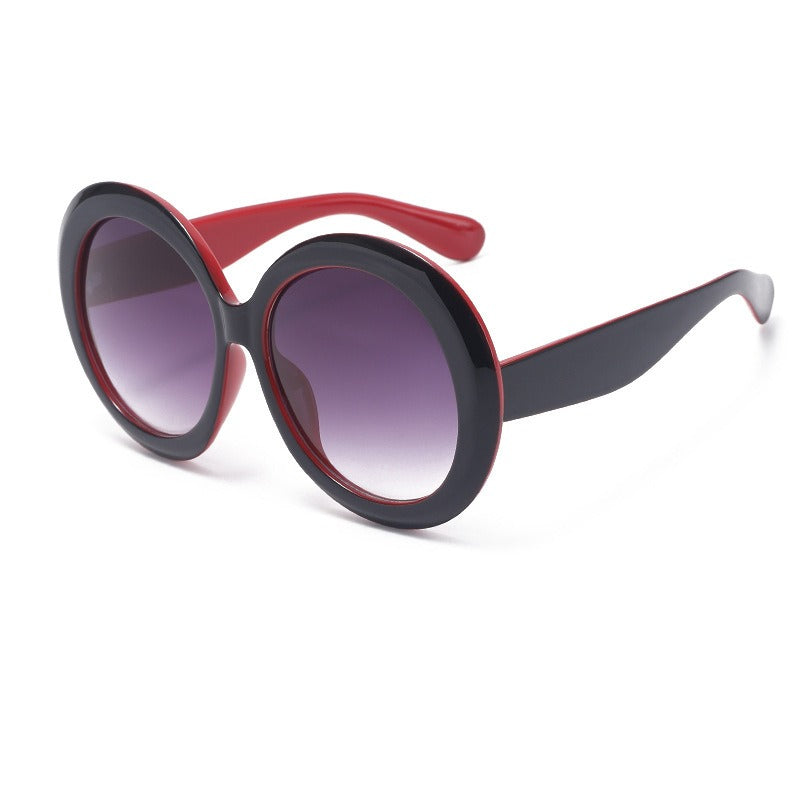 Personalized dual color sunglasses, fashionable circular large frame sunglasses for women - V.I.P Digital Presence