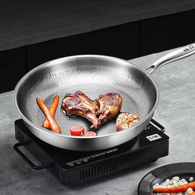 German uncoated pure titanium frying pan with fish - scale hammer pattern. Non - stick, ideal for household steak frying, a piec - V.I.P Digital Presence
