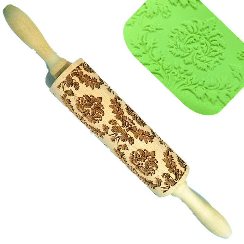 Wooden Rolling Pin Beechwood Laser Engraved Printed Rolling Pin Embossing Rolling Pin Christmas Flip Sugar Cookie Rolling Pin - V.I.P Digital Presence
