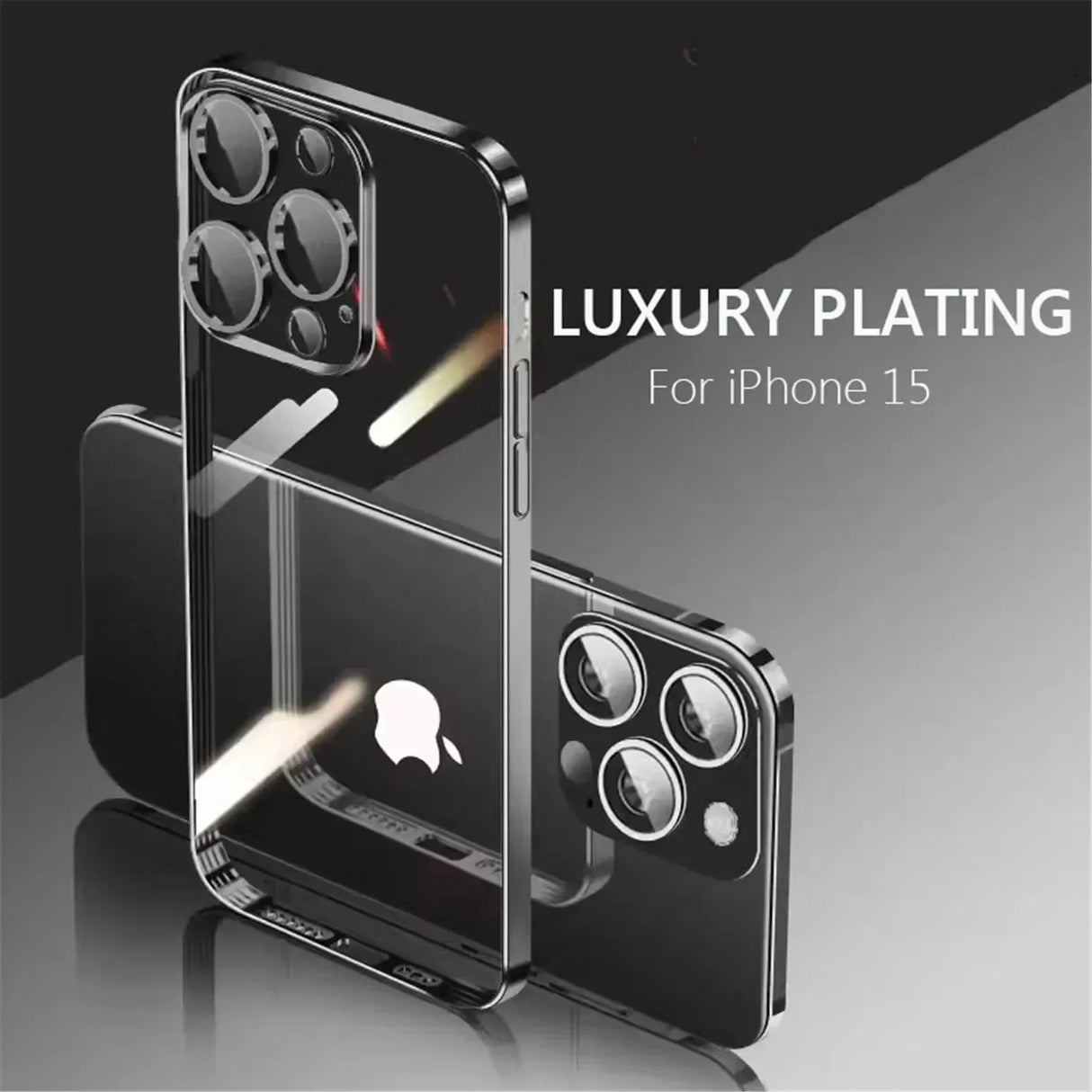 Electroplating TPU transparent phone case for iPhone 16, Apple 15 with lens film, 14 Pro anti drop protective cover, 13 - V.I.P Digital Presence