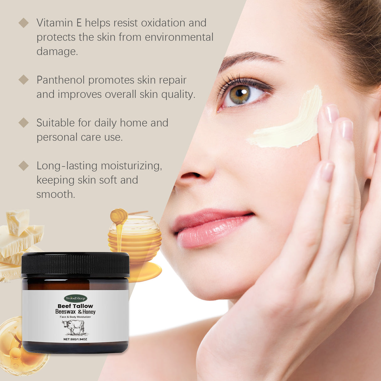 Tallow Moisturizing Cream Moisturizing Cream Face Care Brightening Skin, Firming And Tenderizing Skin