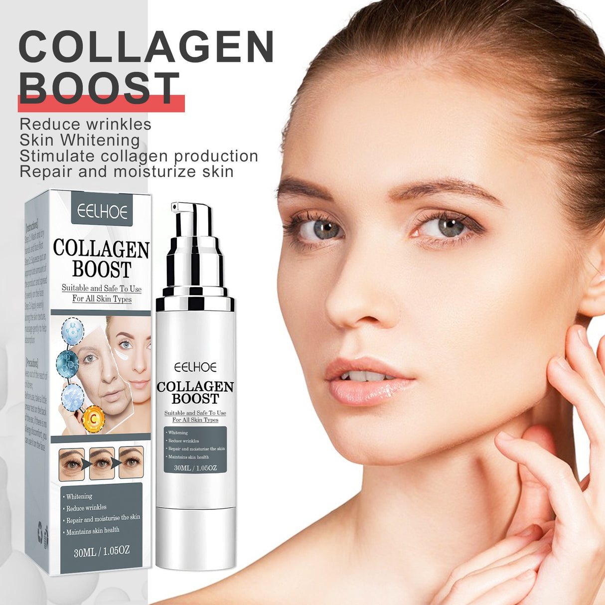 EELHOE Collagen Anti Wrinkle Cream Collagen Is Reconstituted Against Aging To Weaken Fine Lines Moisturize And Tighten Skin - V.I.P Digital Presence