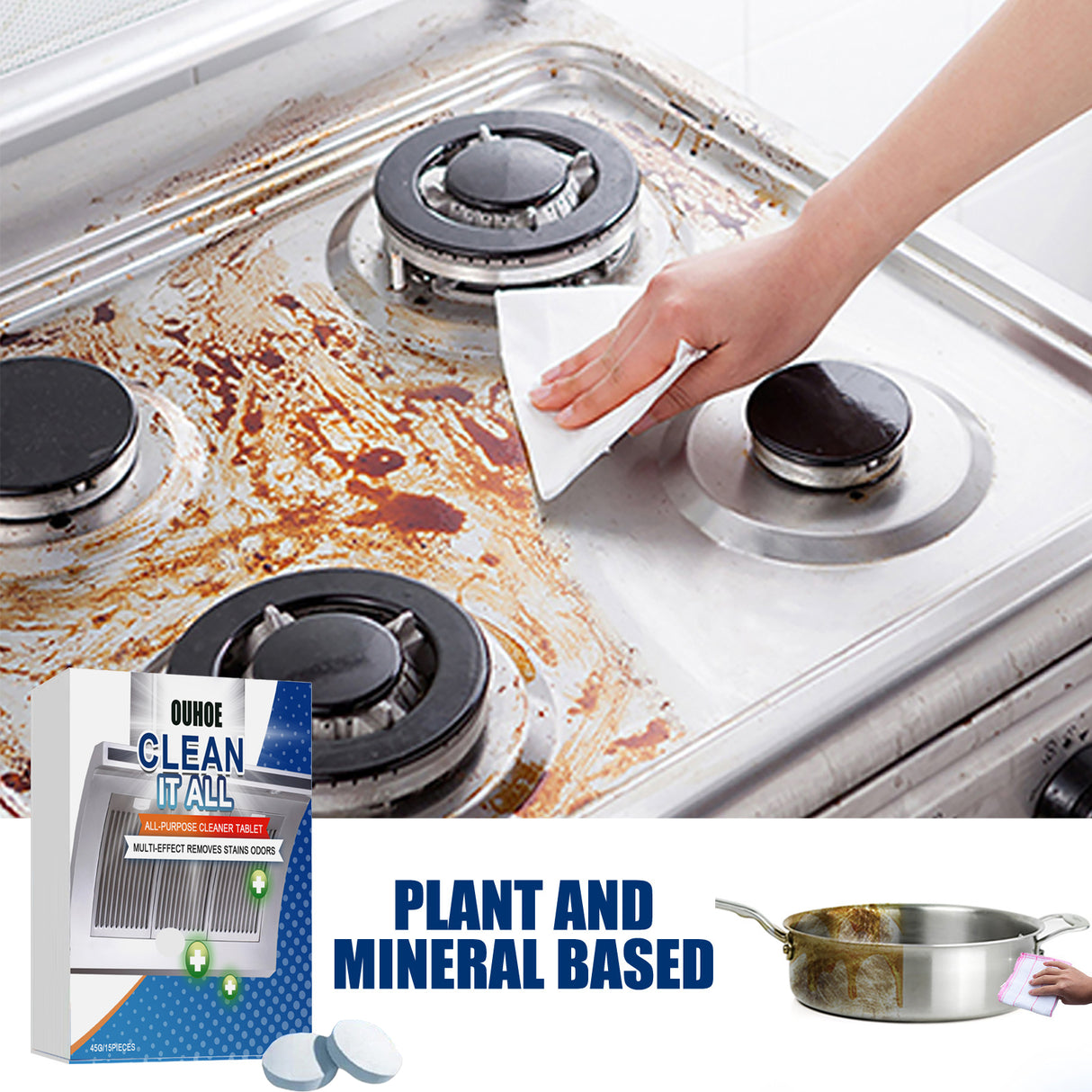 Ouhoe Kitchen Oil Cleaning Effervescent Tablet Household Kitchen Range Hood Oven Cleaning Effervescent Tablet - V.I.P Digital Presence