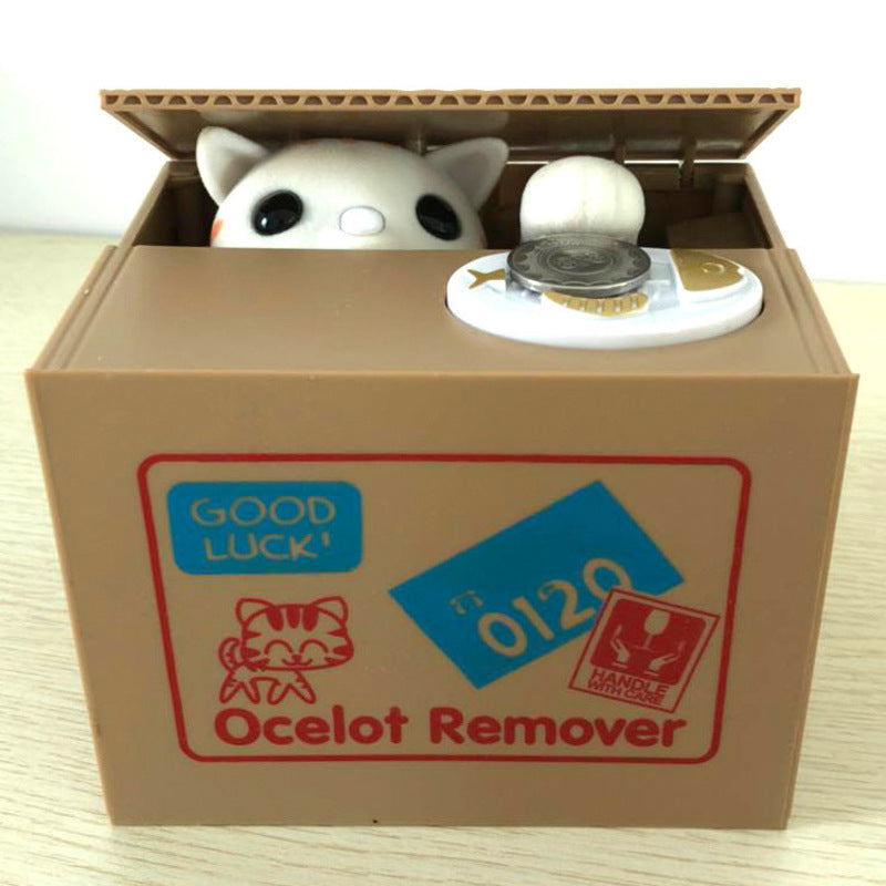 Automated Plastic Coin Bank in Panda/Cat Shape - Electronic Deposit, Savings for Kids, Great Gift - V.I.P Digital Presence