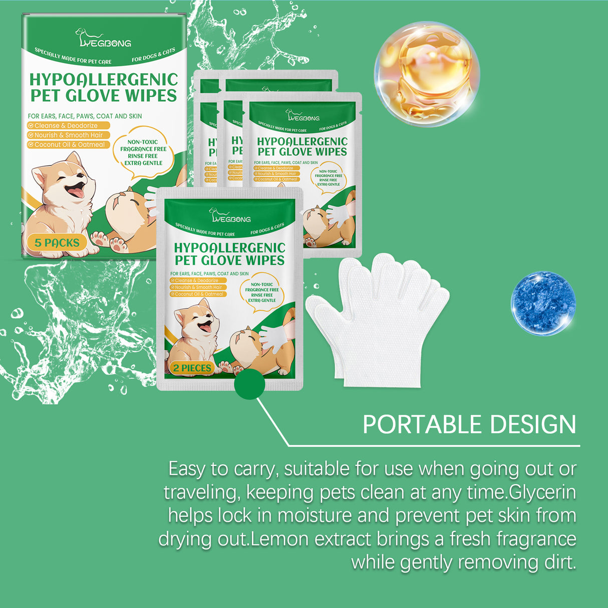 Pet Disposable Cleaning Gloves Dog Cat Hair And Skin Gentle Cleaning Care Gloves - V.I.P Digital Presence