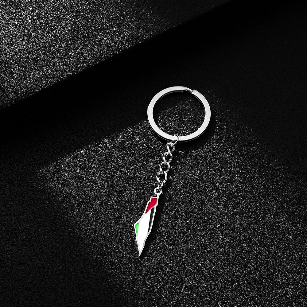 Palestine Israel Map Flag Keychain Accessories Decoration Men's and Women's Ethnic Style Versatile Stainless Steel Accessories - V.I.P Digital Presence