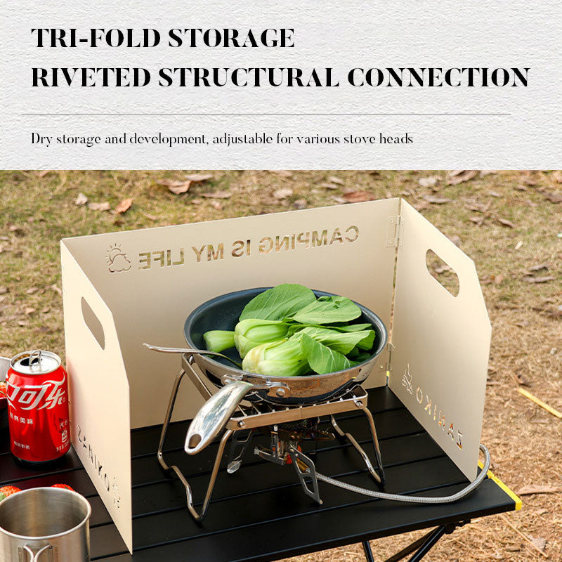 Outdoor stove enclosure wind shield camping wind shield shielding plate cassette stove folding gas stove stove wind shield - V.I.P Digital Presence