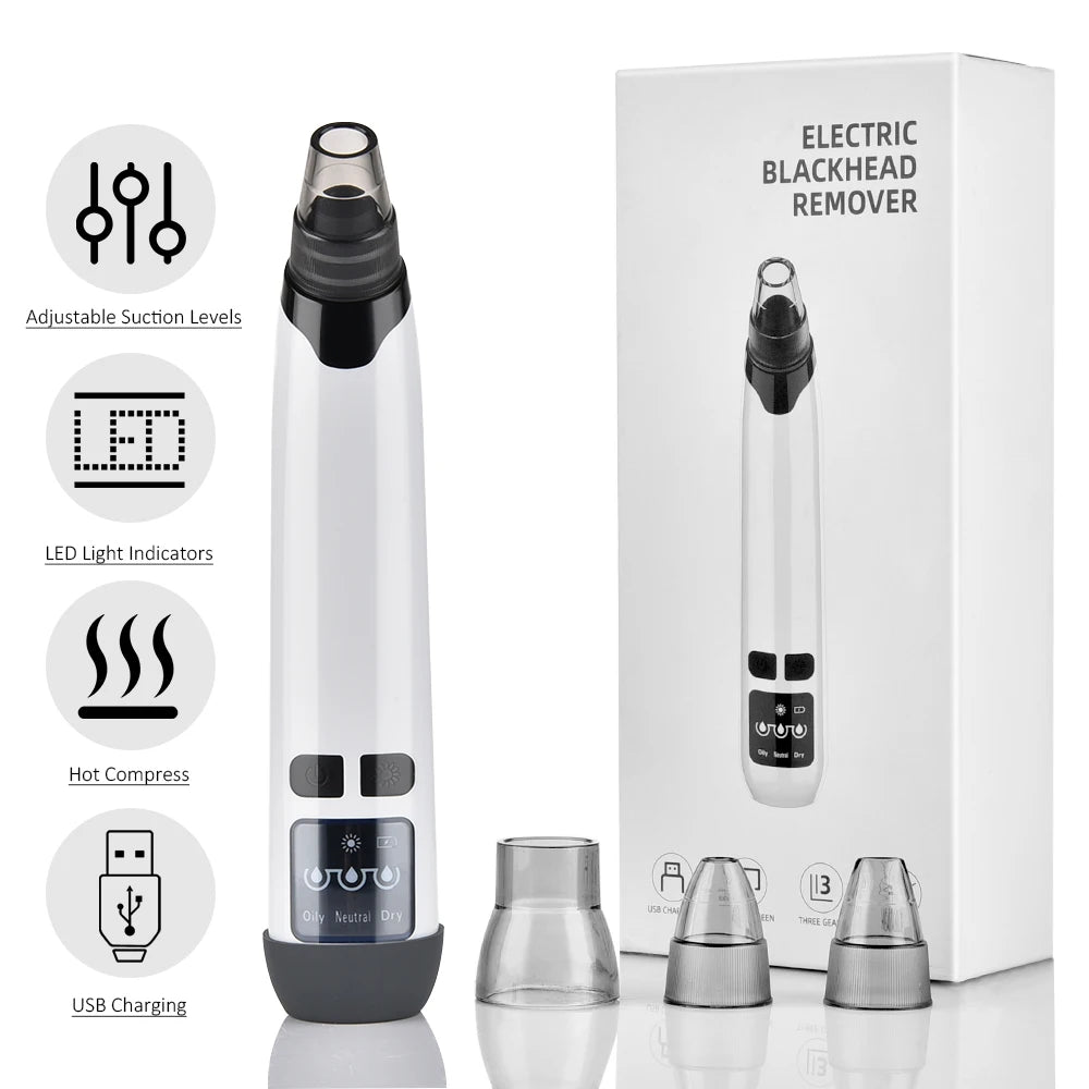 Hot Compress Blackhead Remover Vacuum Suction Acne Pore Cleaner Electric Nose Face Deep Cleansing Skin Care Device Birthday Gift - V.I.P Digital Presence