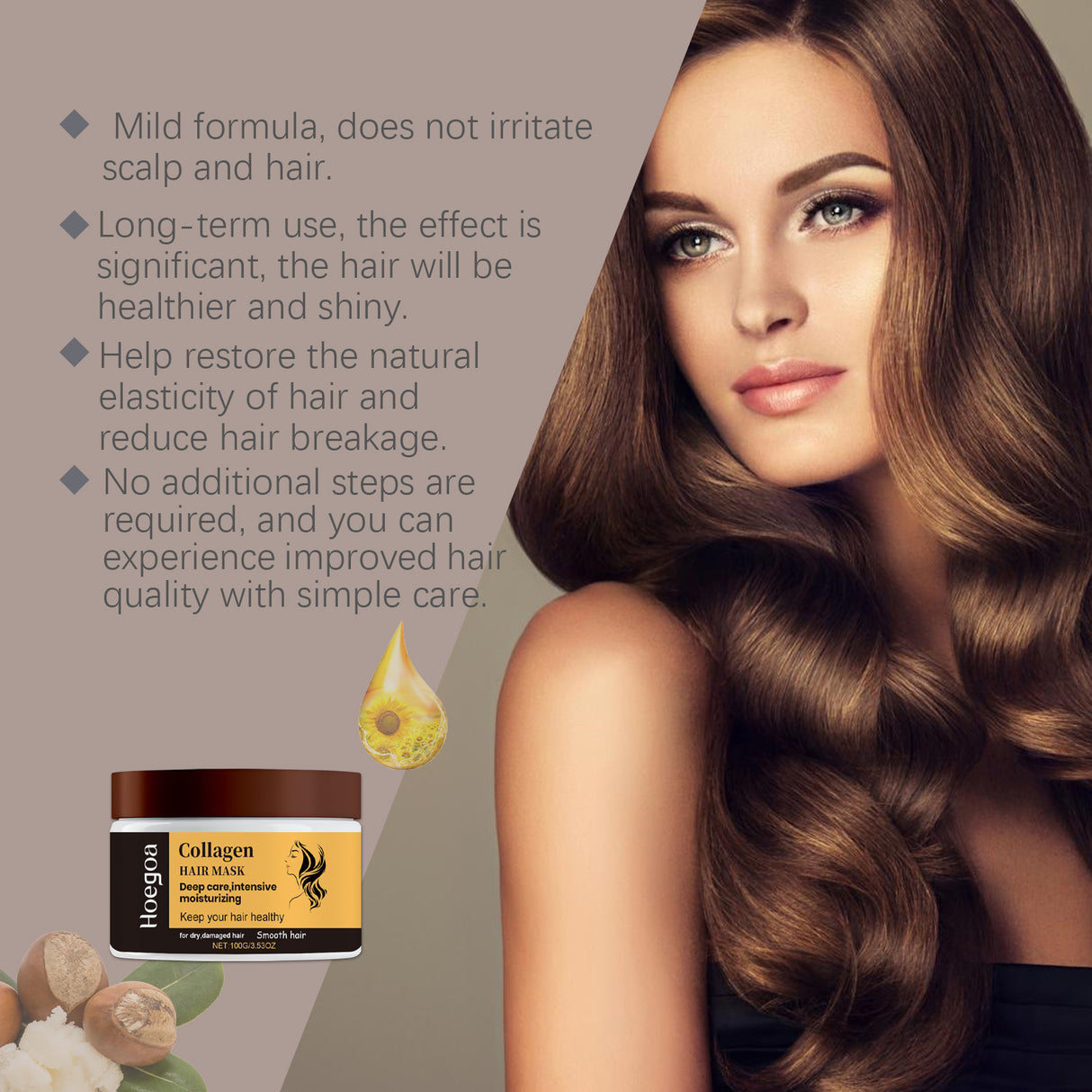 Collagen Hair Mask Restores Dry Hair, Hydrates, Smoothes And Improves Hair Quality - V.I.P Digital Presence