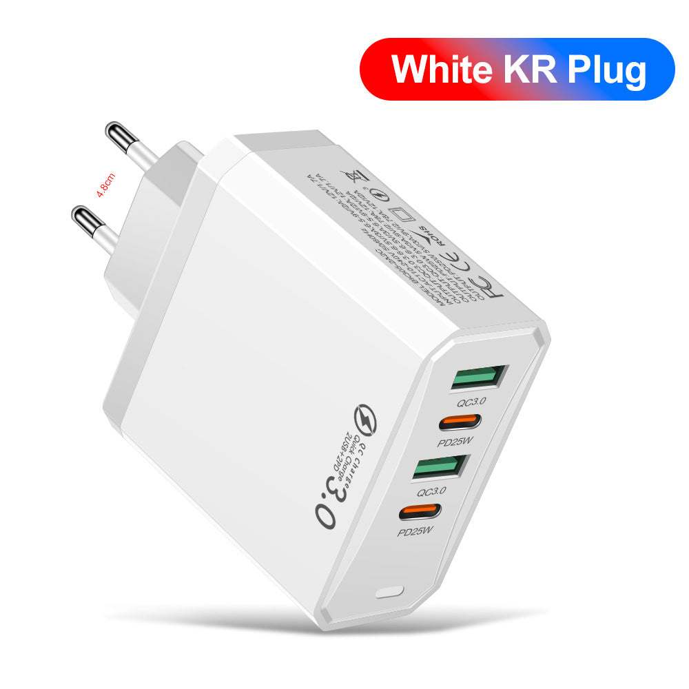 Four in one 2USB+2PD mobile phone charger, tablet plug, European, American and British standard super fast charging - V.I.P Digital Presence