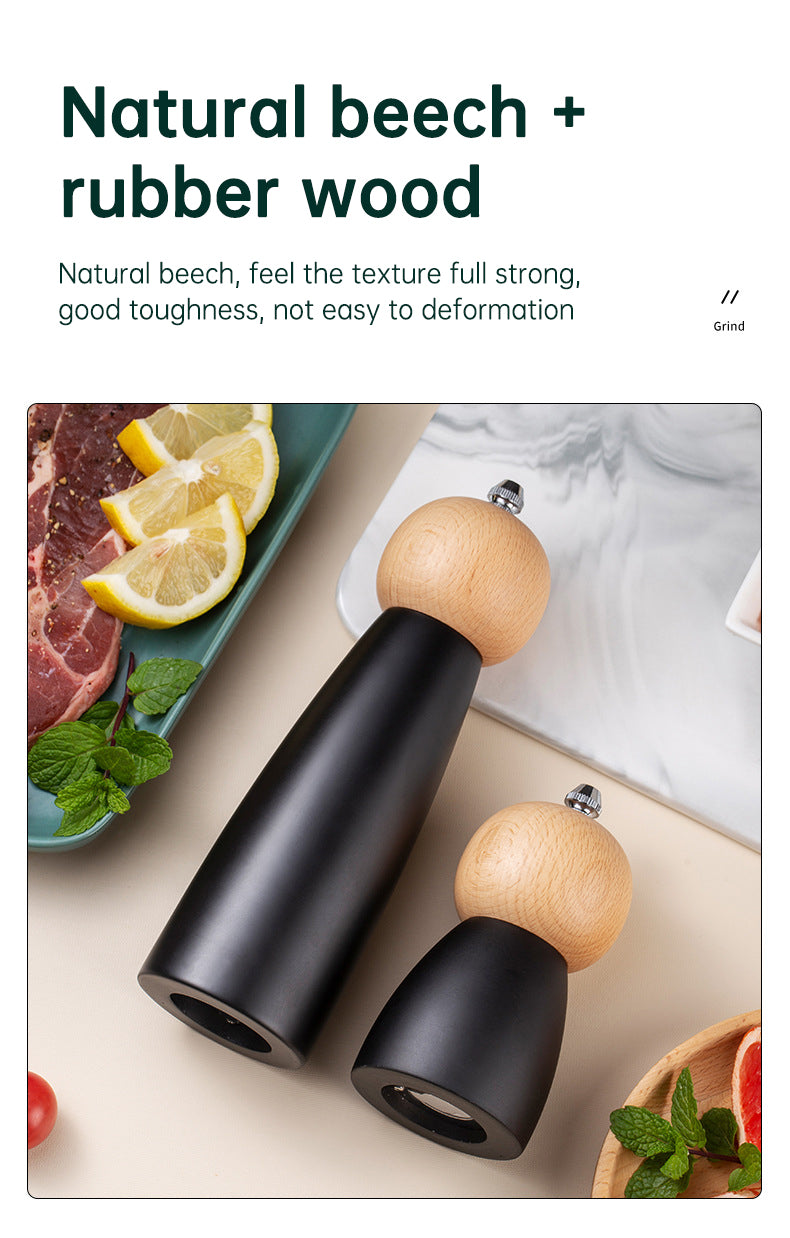 Kitchen Adjustable Coarseness Wood Pepper Grinder Mill Wooden Manual Sea Ceramic Grinding Mechanism Salt Mill - V.I.P Digital Presence