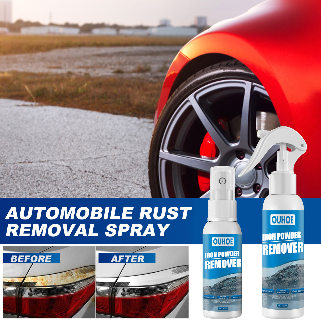 Auto Iron Powder Rust Remover Spray Rust Remover Auto Products Stain Remover Rust Remover Cleaning Products - V.I.P Digital Presence