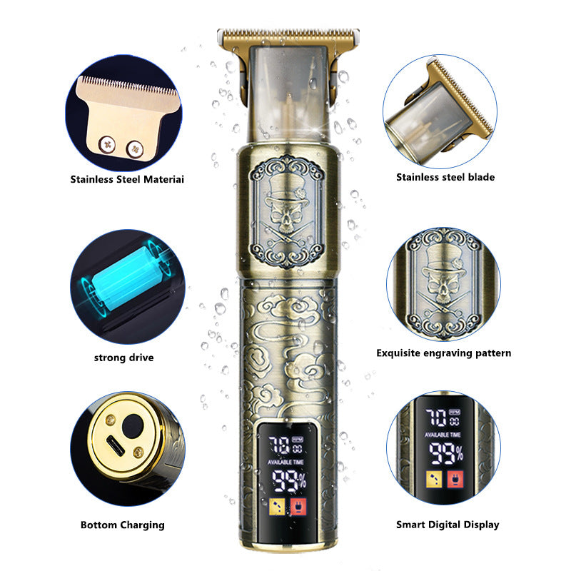 T9 Hairdresser With LCD Display Electric Hair Clipper Household Large Screen Digital Display Electric Hair Clipper Carving Oil Head Shaver Hair Clipper - V.I.P Digital Presence