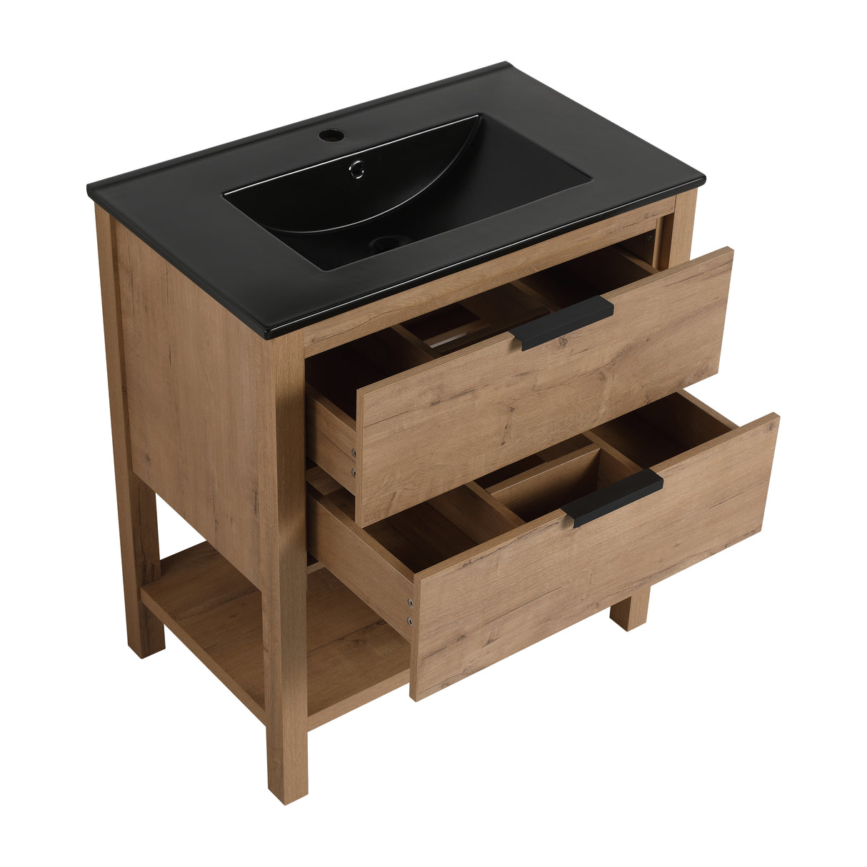 30 Inch Bathroom Vanity Plywood With 2 Drawers(BVB01030IMO-BL9075BK) - V.I.P Digital Presence