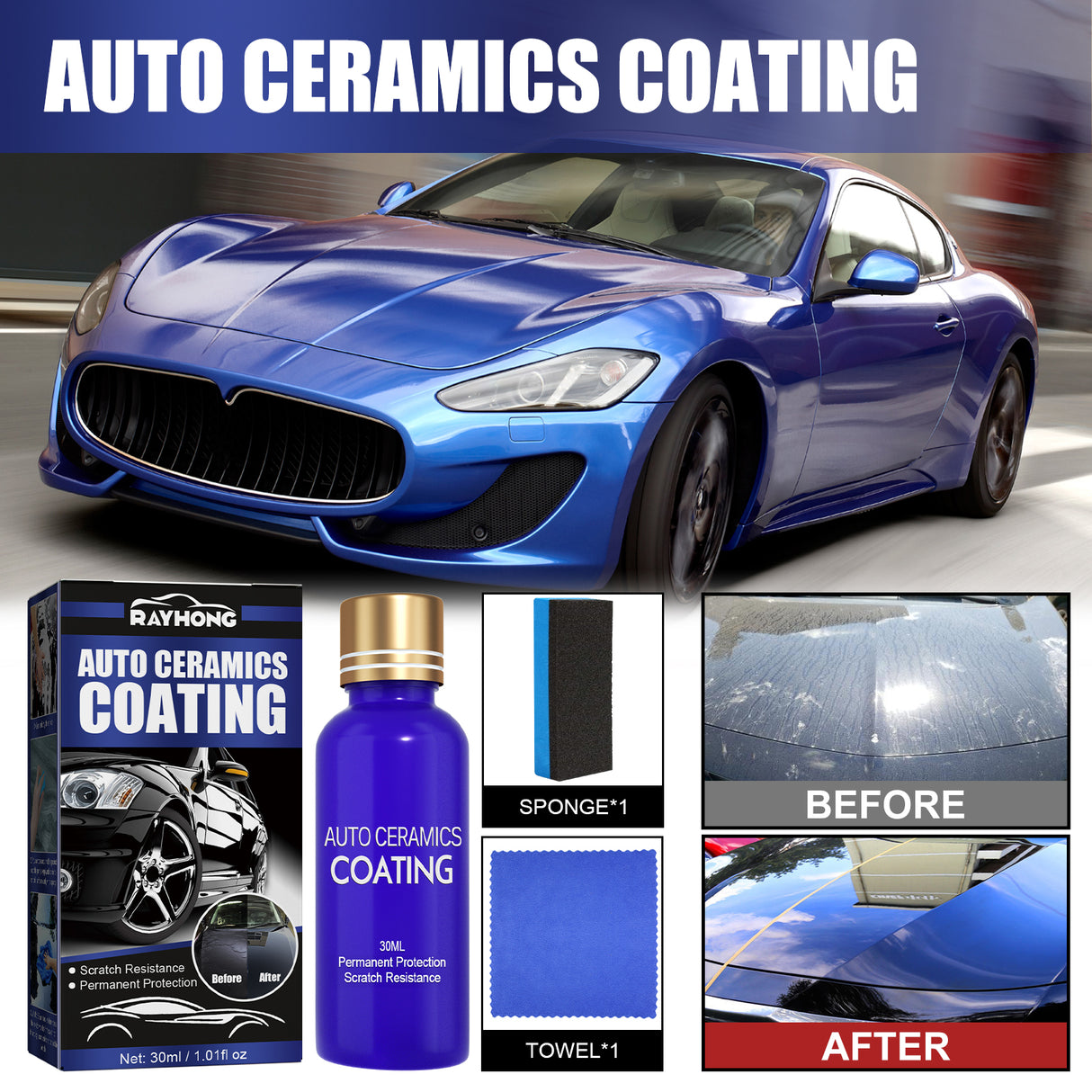Auto Ceramics Coating, Clean Decontamination Waterproof Dustproof Scratch Repair Paint Maintenance Renovation Coating Solution - V.I.P Digital Presence
