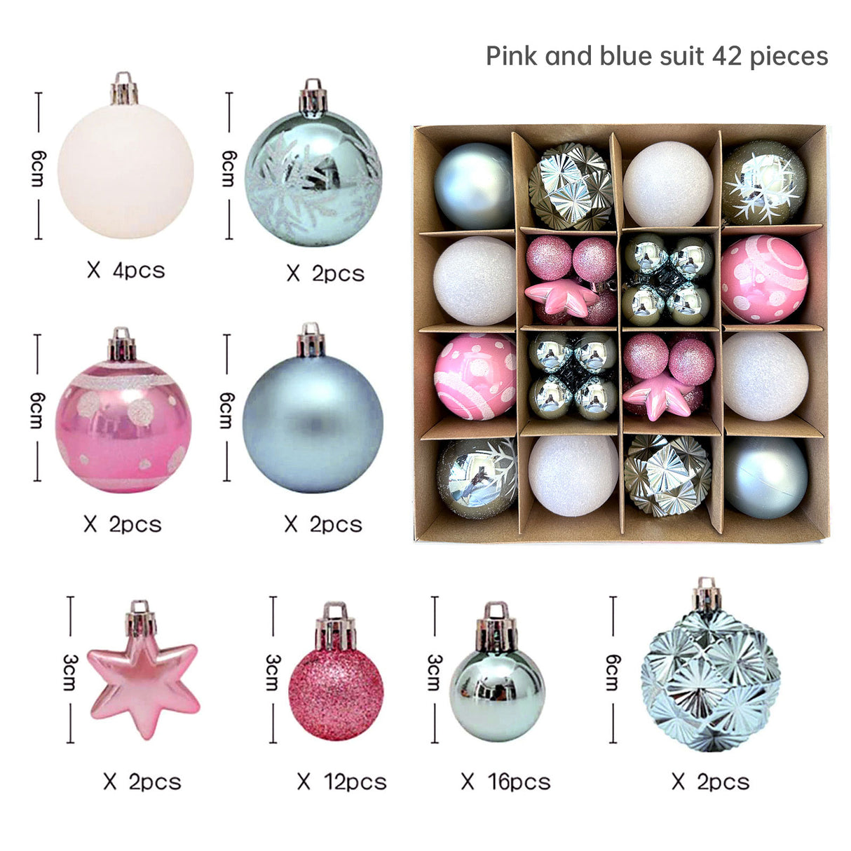 Christmas decoration 6cm electroplated ball plastic ball special-shaped painted Christmas ball gift Christmas tree pendant - V.I.P Digital Presence