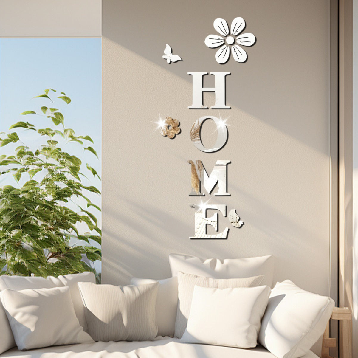 Acrylic mirror wall stickers flowers home decoration letters soft mirror self-adhesive wall stickers - V.I.P Digital Presence