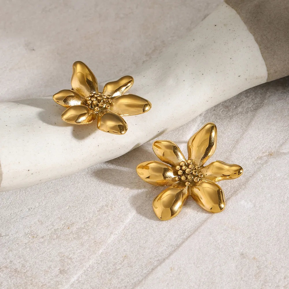 Stainless Steel Flower Earrings - V.I.P Digital Presence