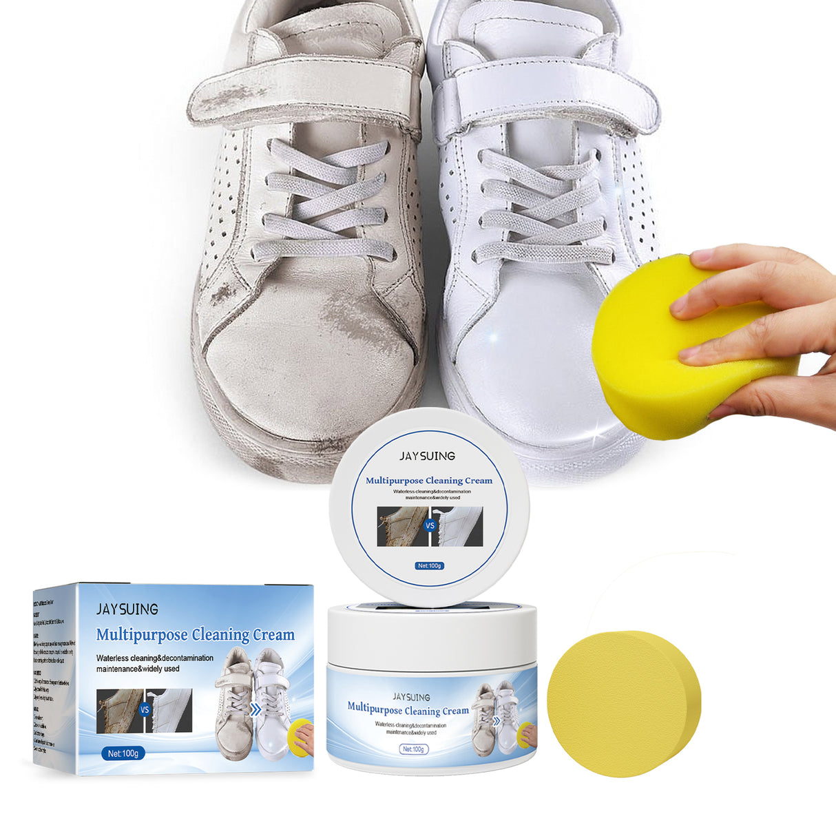 Multi-purpose Decontamination Cream, Small White Shoes Sofa Leather Cleaning Stain Yellow Edge Multi-purpose Cleaning Cream - V.I.P Digital Presence