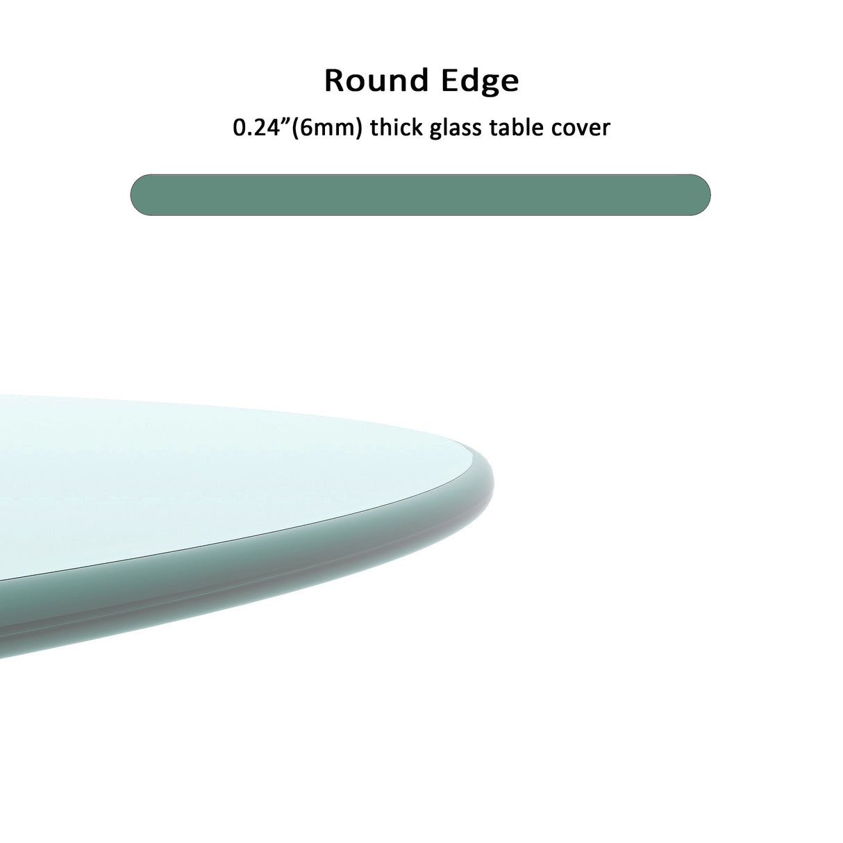 20" Inch Round Tempered Glass Table Top Clear Glass 1/4" Inch Thick Round Polished Edge - V.I.P Digital Presence