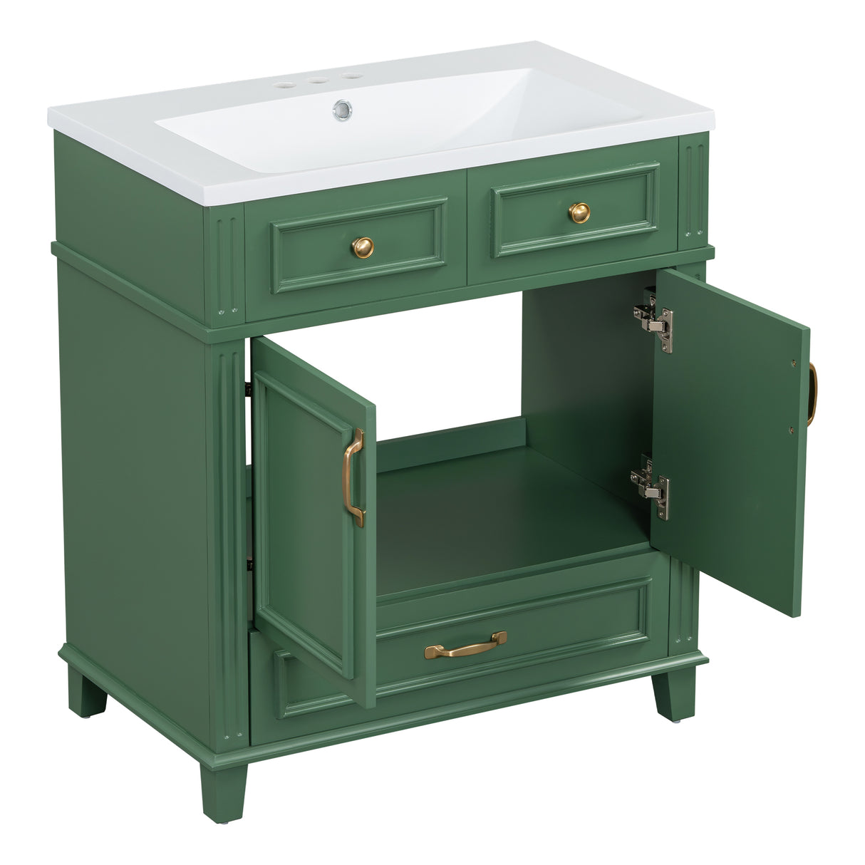 30 inch uncovered bathroom vanity with soft closed door, limited to solid wood frame bathroom storage cabinet green - V.I.P Digital Presence
