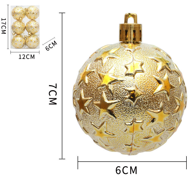 Christmas 6cm Decorative Ball with Starry Sky Relief, Christmas Electroplating Ball Pendant, Venue Decoration Ball - V.I.P Digital Presence