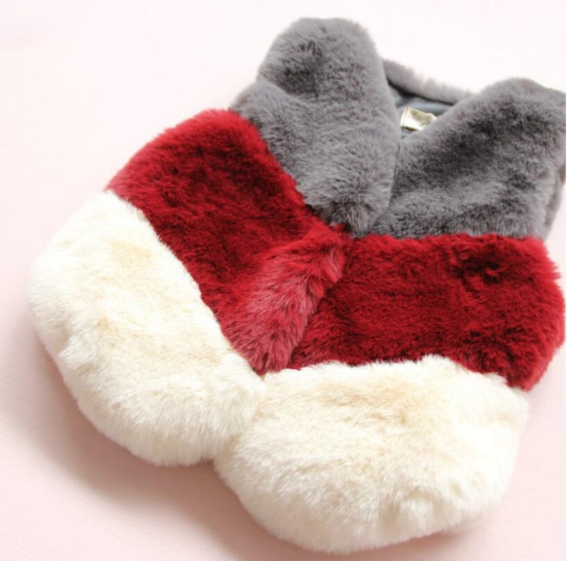 Melario Outerwear&Coats New autumn Winter Fashion Thick Warm Faux Fur Vest cute V-Neck Fur Patchwork Vest Girls clothes