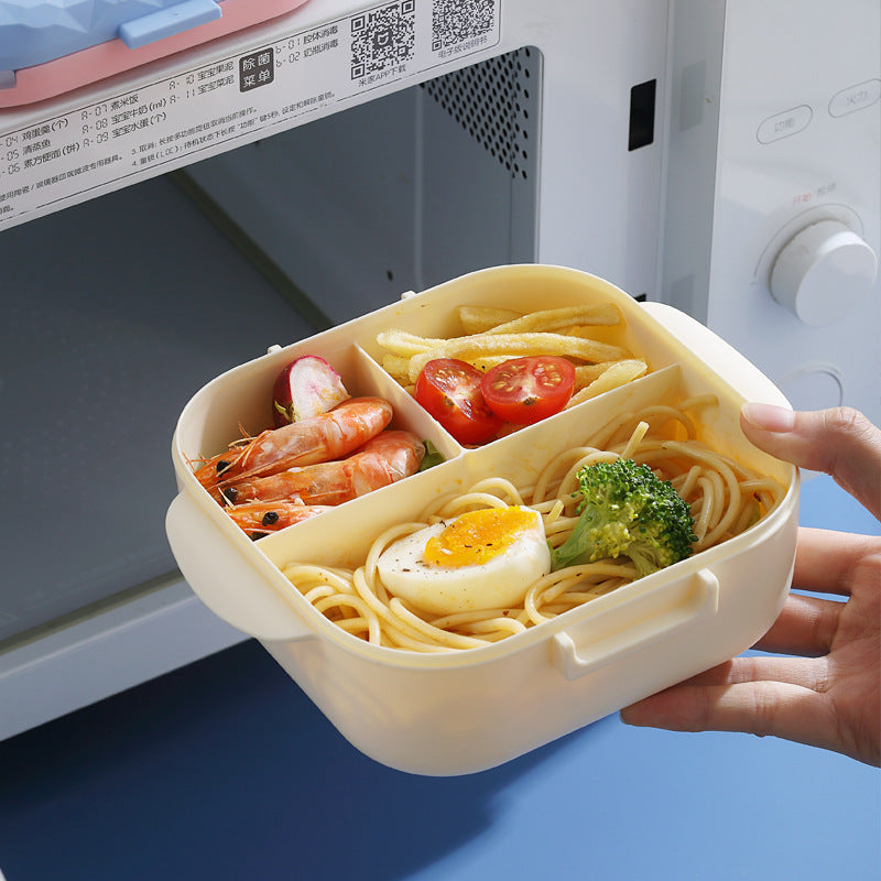 Microwaveable portable fresh-keeping lunch box with compartments and cutlery - V.I.P Digital Presence