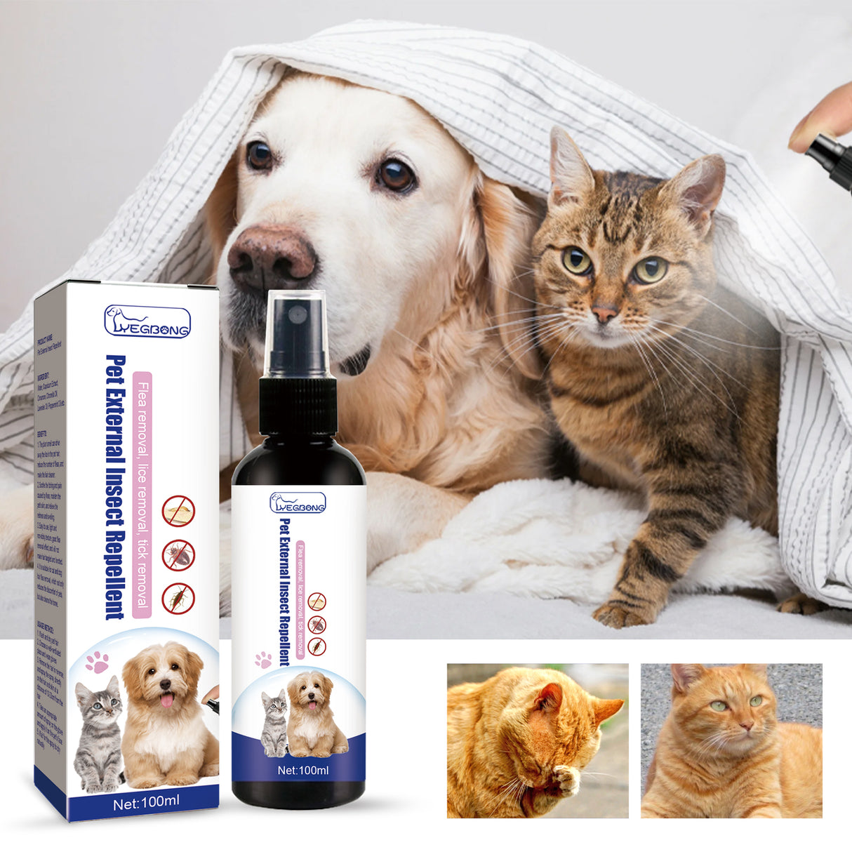 Pet Flea Spray, Cat And Dog Pet Skin Cleansing External Lice Tick Anti-Itch Spray - V.I.P Digital Presence