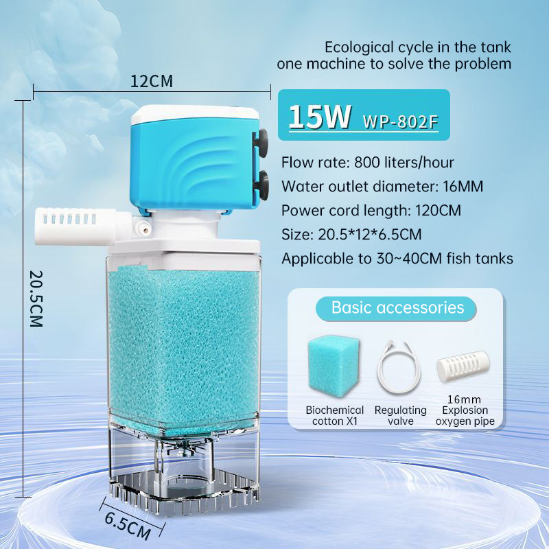 Multifunctional Aquarium Sponge Filter: Water Purifier, Pump, Wave Maker, with Suction Cup & Air Pump - V.I.P Digital Presence