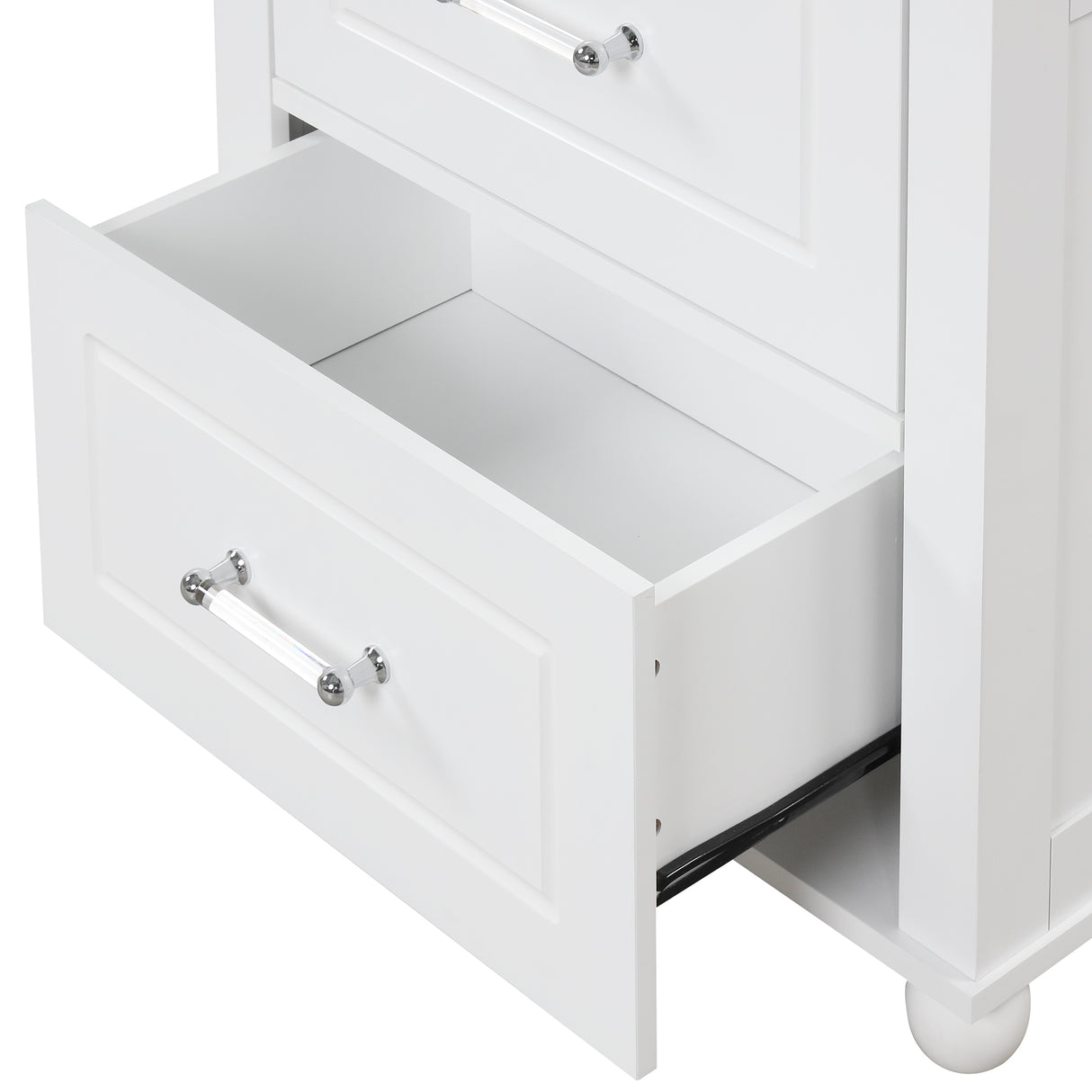 Tall bathroom storage cabinet with two drawers and adjustable shelves for independent storage - V.I.P Digital Presence