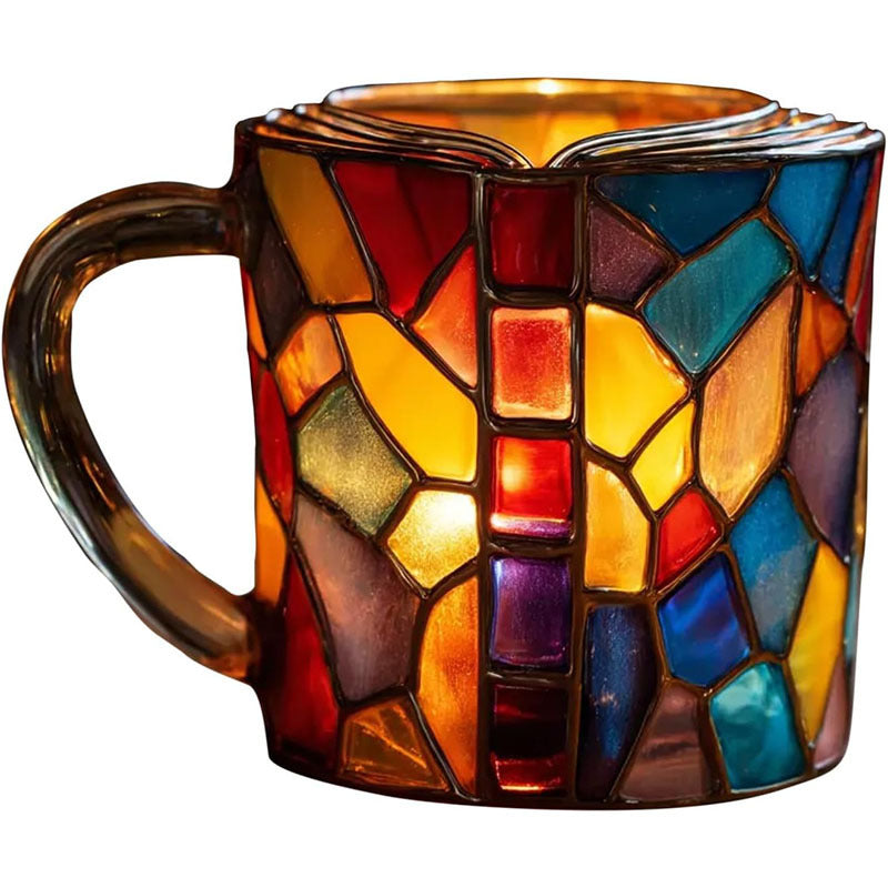 Painted Book Mug: 11oz, 3D painted books design, colorful resin, unique coffee cup, ideal for collection/gifts. - V.I.P Digital Presence