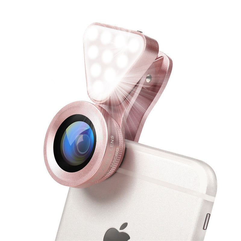 3 in 1 Phone Lens, LED Flish Light Lens For iphone SE X 8 7 6 6S Fish Eye Lens 0.4-0.6X Wide Angle+10X Macro Clip-on Lens - V.I.P Digital Presence