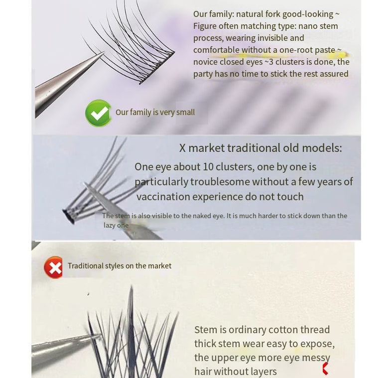 Lazy Fish Tail False Eyelashes Trilogy Natural Simulation Thick Single Cluster Lazy Series Deviruchi Eyelashes - V.I.P Digital Presence